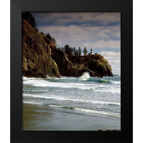 North Head Lighthouse Black Modern Wood Framed Art Print by Leahy, Ike