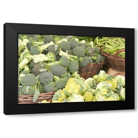 Produce Stand I Black Modern Wood Framed Art Print with Double Matting by Love, Maureen