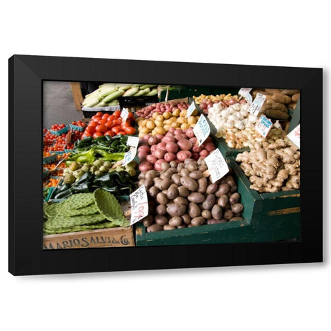 Produce Stand II Black Modern Wood Framed Art Print with Double Matting by Love, Maureen