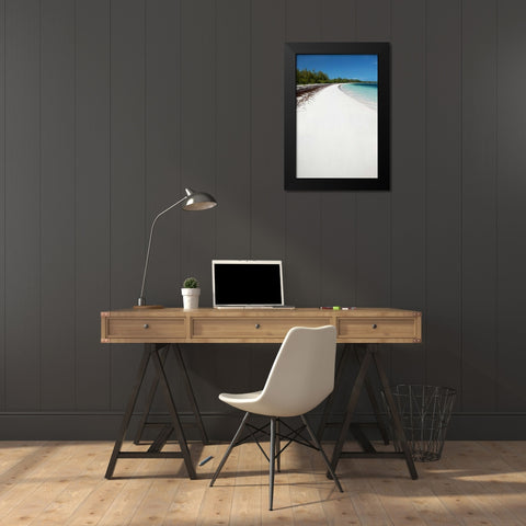 Winding Bay Beach II Black Modern Wood Framed Art Print by Malvin, Larry