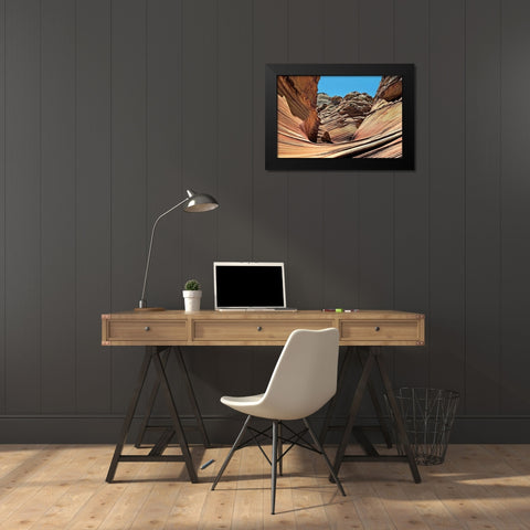 Wave Entrance Black Modern Wood Framed Art Print by Malvin, Larry