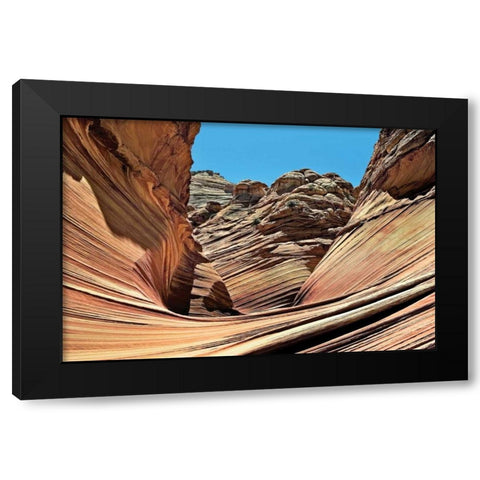 Wave Entrance Black Modern Wood Framed Art Print by Malvin, Larry