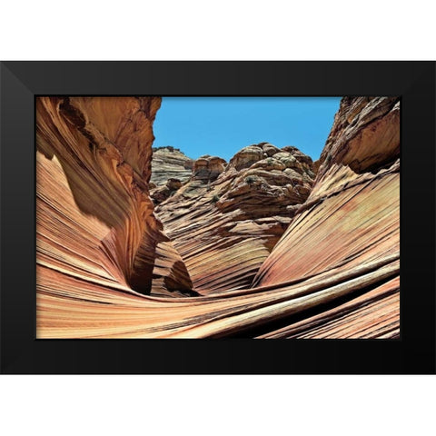 Wave Entrance Black Modern Wood Framed Art Print by Malvin, Larry