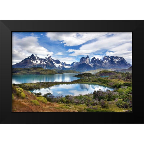 Cuernos del Paine Black Modern Wood Framed Art Print by Malvin, Larry