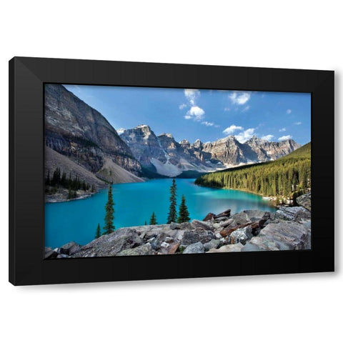 Moraine Lake II Black Modern Wood Framed Art Print with Double Matting by Malvin, Larry