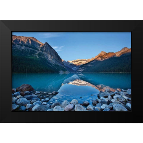 Lake Louise Dawn II Black Modern Wood Framed Art Print by Malvin, Larry