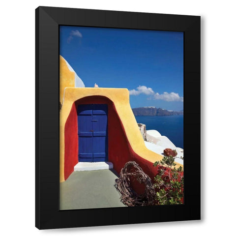 Deck Ocean View I Black Modern Wood Framed Art Print by Malvin, Larry