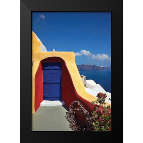 Deck Ocean View I Black Modern Wood Framed Art Print by Malvin, Larry