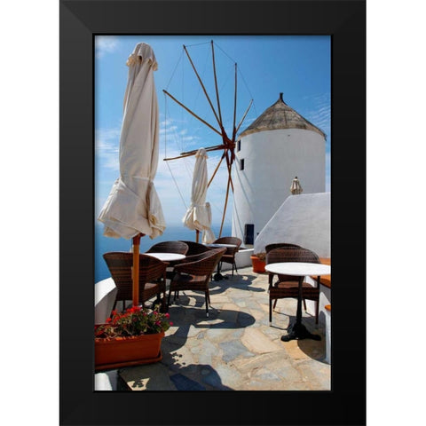 Restaurant Deck Windmill Black Modern Wood Framed Art Print by Malvin, Larry
