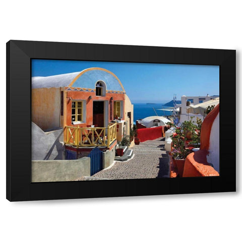 Store and Stone Steps Black Modern Wood Framed Art Print by Malvin, Larry