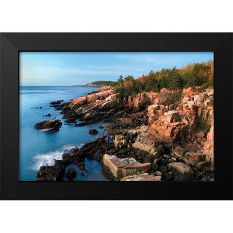 Acadia Coastline Black Modern Wood Framed Art Print by Malvin, Larry