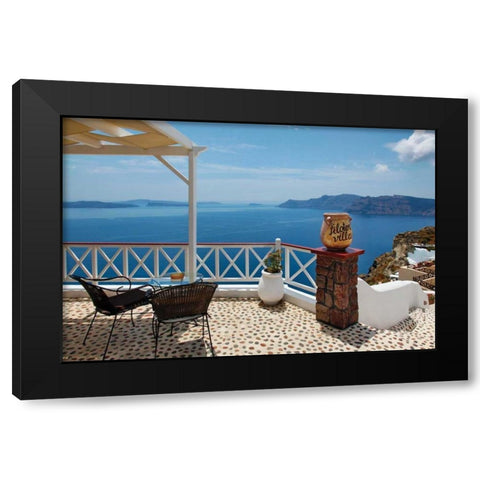 Filotera Villa Deck View Black Modern Wood Framed Art Print by Malvin, Larry