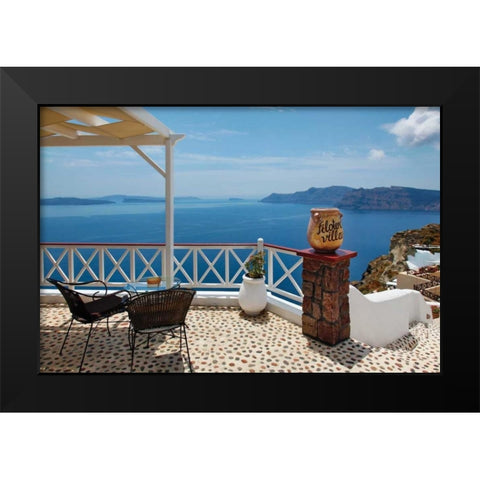 Filotera Villa Deck View Black Modern Wood Framed Art Print by Malvin, Larry