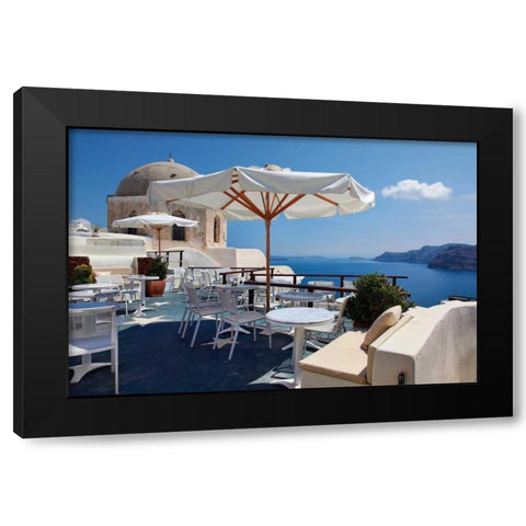 Restaurant in Greece II Black Modern Wood Framed Art Print by Malvin, Larry