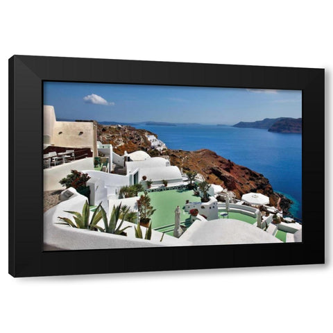 Green Terrace Caldera View Black Modern Wood Framed Art Print with Double Matting by Malvin, Larry