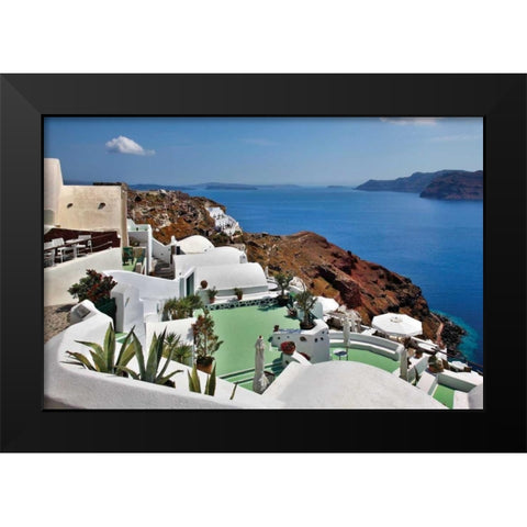 Green Terrace Caldera View Black Modern Wood Framed Art Print by Malvin, Larry