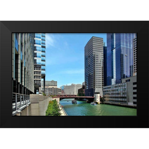 Arch Tour Boats Black Modern Wood Framed Art Print by Malvin, Larry