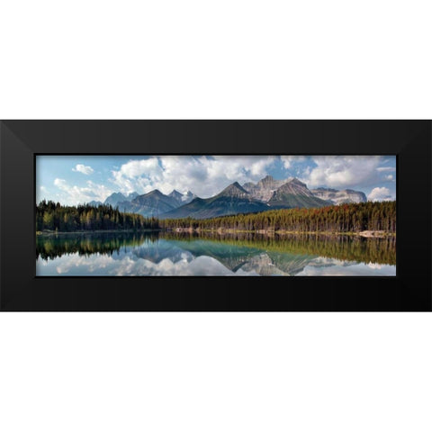 Herbert Lake Panorama Black Modern Wood Framed Art Print by Malvin, Larry