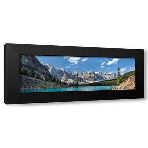 Moraine Lake Panorama Black Modern Wood Framed Art Print with Double Matting by Malvin, Larry