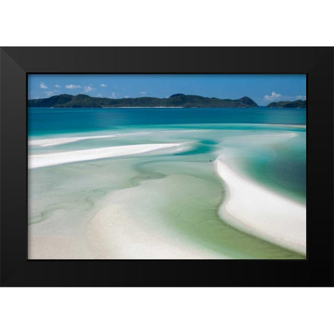 Sand Swirl Black Modern Wood Framed Art Print by Malvin, Larry