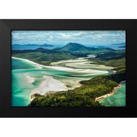 Whitsunday Island I Black Modern Wood Framed Art Print by Malvin, Larry