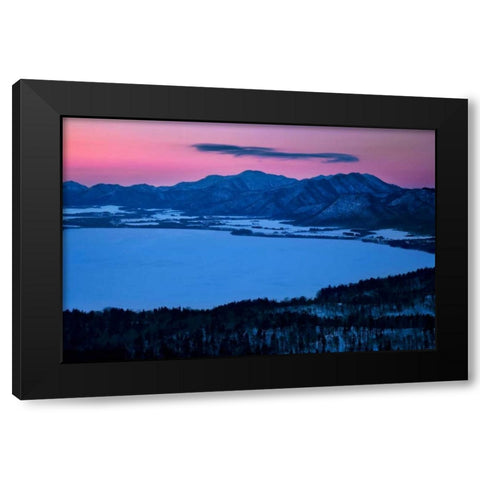 Bihoro Pass II Black Modern Wood Framed Art Print with Double Matting by Malvin, Larry