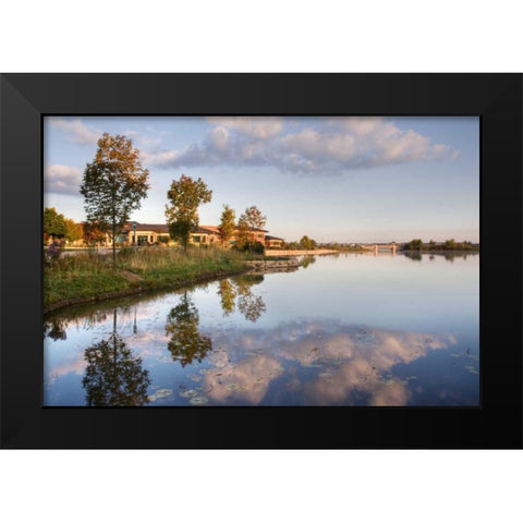 Lakeview Glen Black Modern Wood Framed Art Print by Malvin, Larry