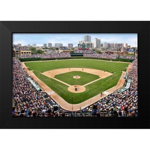 At the Ballpark Black Modern Wood Framed Art Print by Malvin, Larry