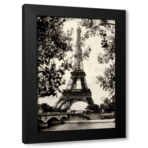 Eiffel Tower II Black Modern Wood Framed Art Print with Double Matting by Melious, Amy