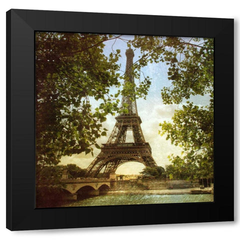 Eiffel Tower IV Black Modern Wood Framed Art Print with Double Matting by Melious, Amy