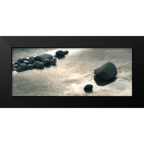 Pebbles II Black Modern Wood Framed Art Print by Melious, Amy