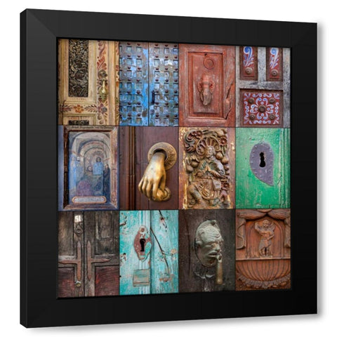 On the Door III Black Modern Wood Framed Art Print with Double Matting by Mahan, Kathy