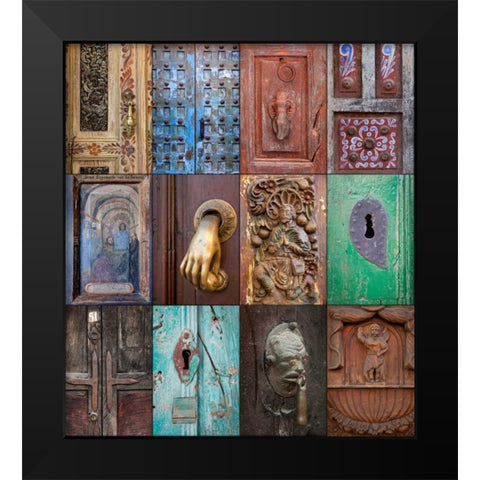 On the Door III Black Modern Wood Framed Art Print by Mahan, Kathy