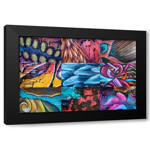 Graffiti I Black Modern Wood Framed Art Print with Double Matting by Mahan, Kathy