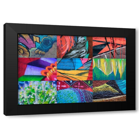 Graffiti II Black Modern Wood Framed Art Print with Double Matting by Mahan, Kathy