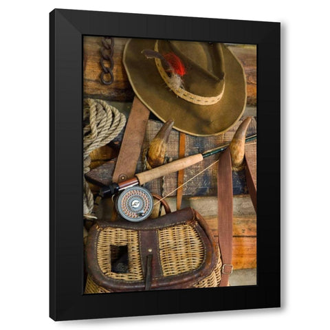 Fishing Cabin I Black Modern Wood Framed Art Print by Mahan, Kathy