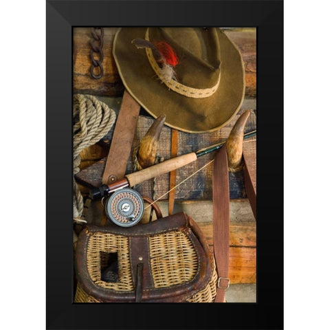 Fishing Cabin I Black Modern Wood Framed Art Print by Mahan, Kathy