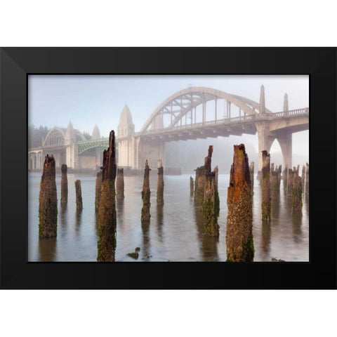 Suslaw River Bridge III Black Modern Wood Framed Art Print by Mahan, Kathy