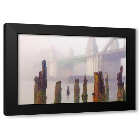 Suslaw River Bridge IV Black Modern Wood Framed Art Print by Mahan, Kathy