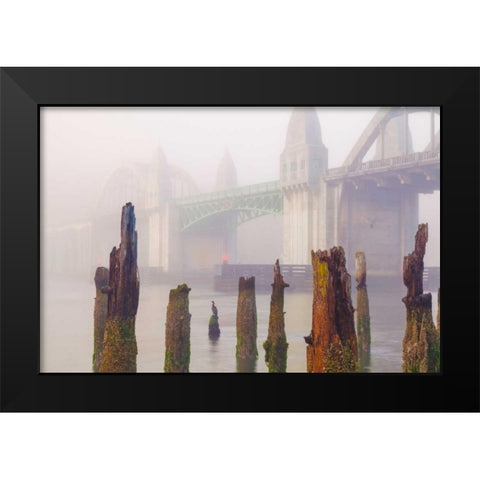 Suslaw River Bridge IV Black Modern Wood Framed Art Print by Mahan, Kathy