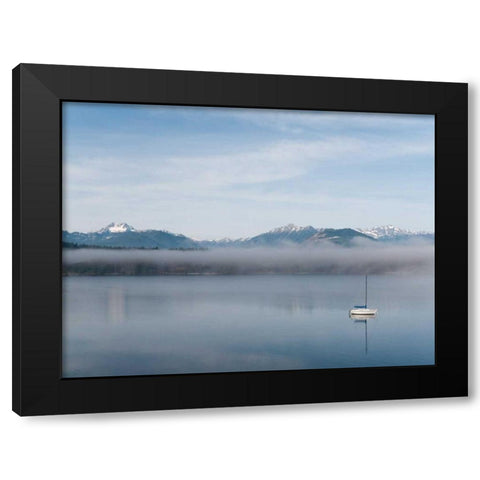 Seabeck Bay II Black Modern Wood Framed Art Print with Double Matting by Mahan, Kathy