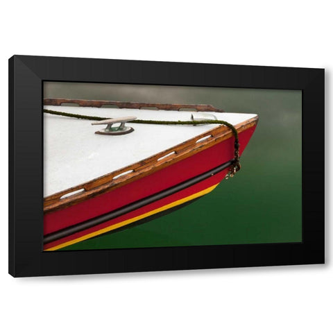Deer Harbor Boat I Black Modern Wood Framed Art Print with Double Matting by Mahan, Kathy