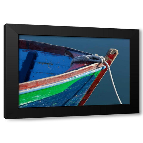 Deer Harbor Boat II Black Modern Wood Framed Art Print by Mahan, Kathy