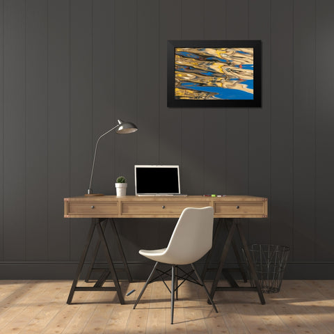 Water Reflections I Black Modern Wood Framed Art Print by Mahan, Kathy