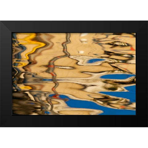 Water Reflections II Black Modern Wood Framed Art Print by Mahan, Kathy