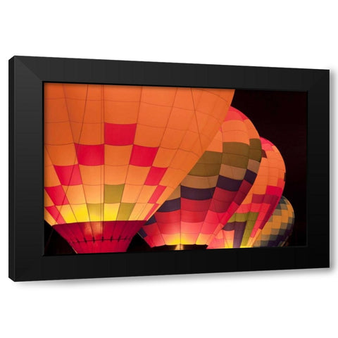 Glowing Balloons I Black Modern Wood Framed Art Print by Mahan, Kathy