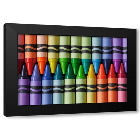 Crayons of a Rainbow II Black Modern Wood Framed Art Print by Mahan, Kathy