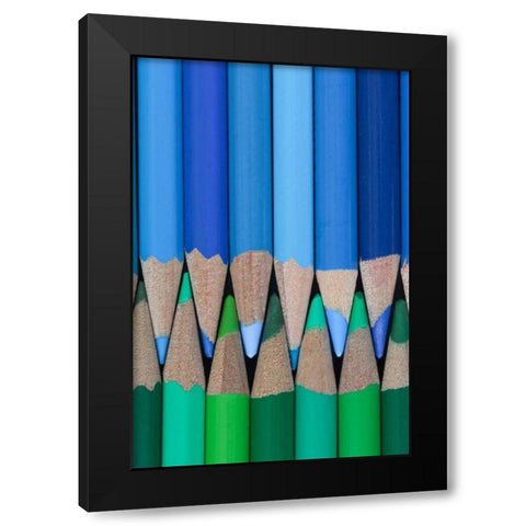 Colored Pencils I Black Modern Wood Framed Art Print with Double Matting by Mahan, Kathy