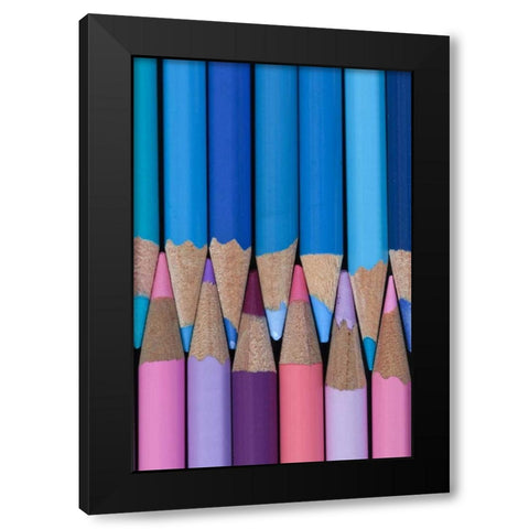Colored Pencils II Black Modern Wood Framed Art Print with Double Matting by Mahan, Kathy