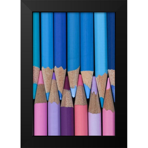 Colored Pencils II Black Modern Wood Framed Art Print by Mahan, Kathy